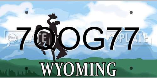 7QOG77 Wyoming License Plate