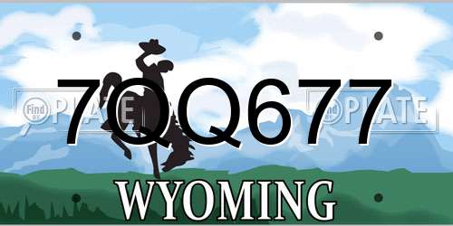 7QQ677 Wyoming License Plate
