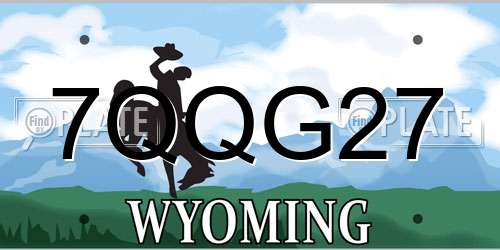 7QQG27 Wyoming License Plate