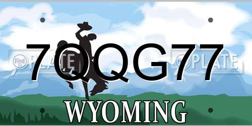 7QQG77 Wyoming License Plate
