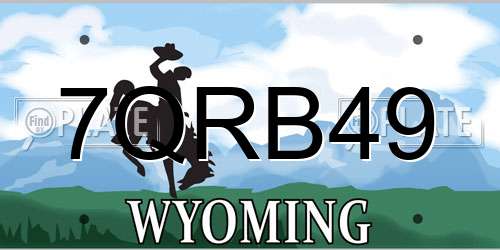 7QRB49 Wyoming License Plate