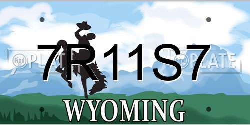 7R11S7 Wyoming License Plate