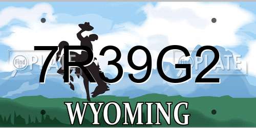 7R39G2 Wyoming License Plate