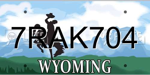 7RAK704 Wyoming License Plate