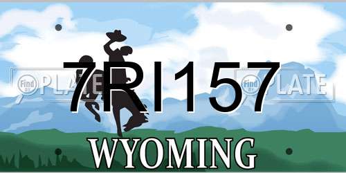 7RI157 Wyoming License Plate