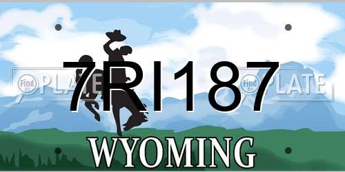 7RI187 Wyoming License Plate