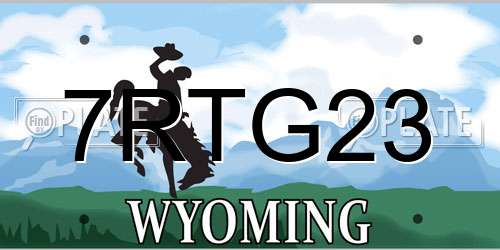 7RTG23 Wyoming License Plate