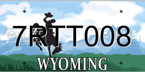 7RTT008 Wyoming License Plate