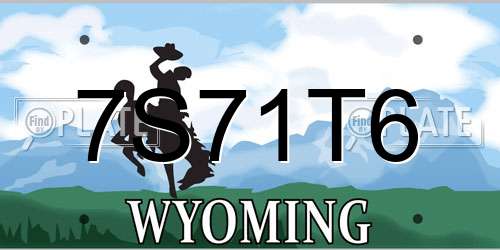 7S71T6 Wyoming License Plate
