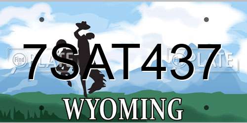 7SAT437 Wyoming License Plate