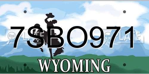 7SBO971 Wyoming License Plate