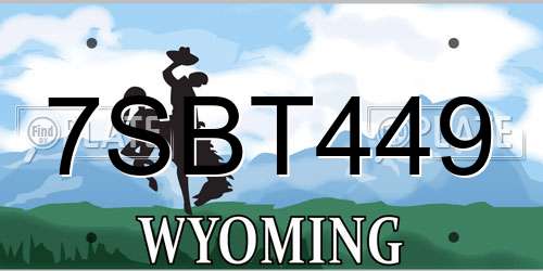 7SBT449 Wyoming License Plate