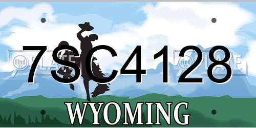 7SC4128 Wyoming License Plate