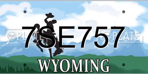 7SE757 Wyoming License Plate