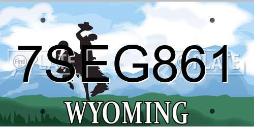 7SEG861 Wyoming License Plate