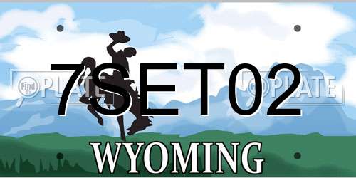 7SET02 Wyoming License Plate