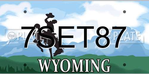7SET87 Wyoming License Plate