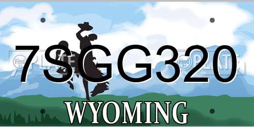 7SGG320 Wyoming License Plate