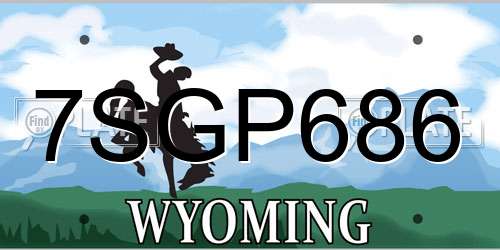 7SGP686 Wyoming License Plate