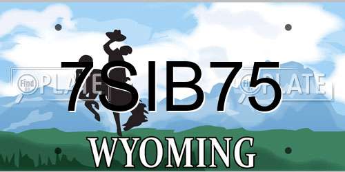 7SIB75 Wyoming License Plate