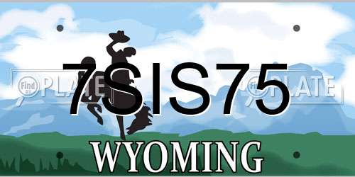 7SIS75 Wyoming License Plate