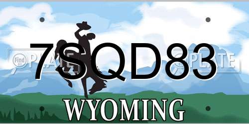7SQD83 Wyoming License Plate
