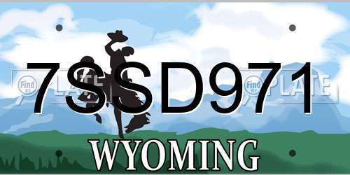 7SSD971 Wyoming License Plate