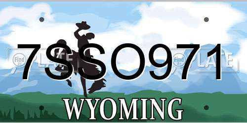7SSO971 Wyoming License Plate