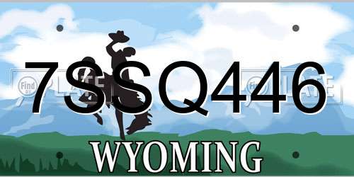 7SSQ446 Wyoming License Plate