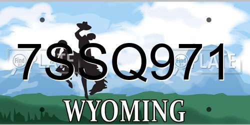 7SSQ971 Wyoming License Plate
