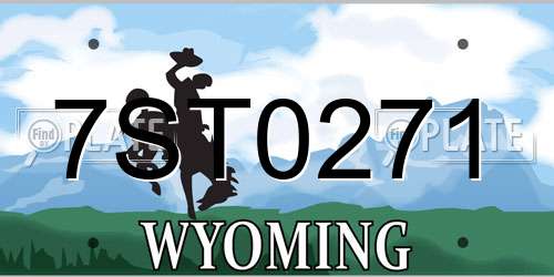 7ST0271 Wyoming License Plate