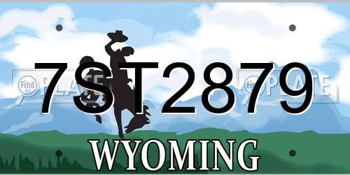 7ST2879 Wyoming License Plate