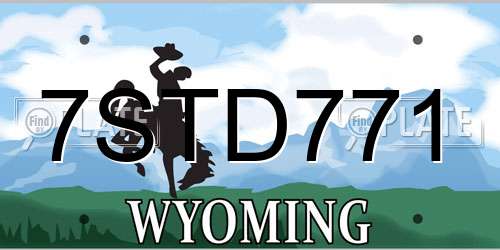 7STD771 Wyoming License Plate