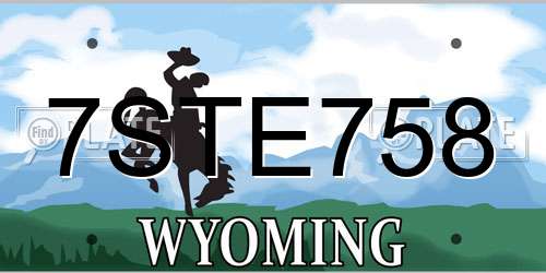 7STE758 Wyoming License Plate