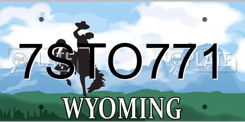 7STO771 Wyoming License Plate