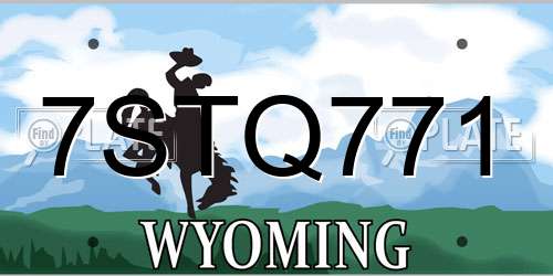 7STQ771 Wyoming License Plate