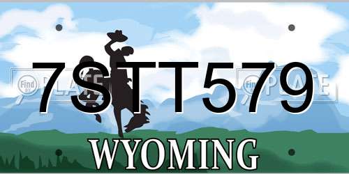 7STT579 Wyoming License Plate