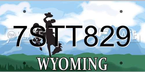 7STT829 Wyoming License Plate
