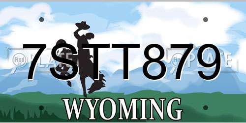 7STT879 Wyoming License Plate