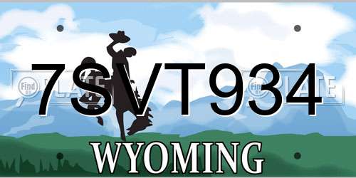 7SVT934 Wyoming License Plate