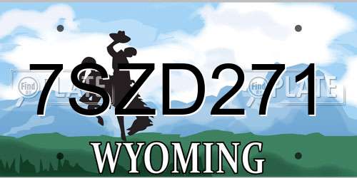 7SZD271 Wyoming License Plate