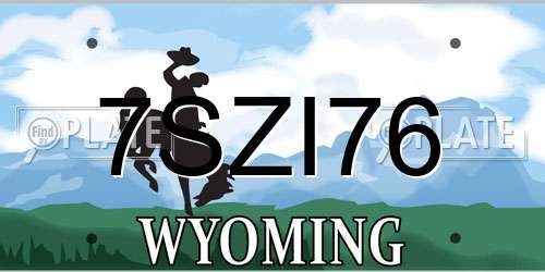 7SZI76 Wyoming License Plate