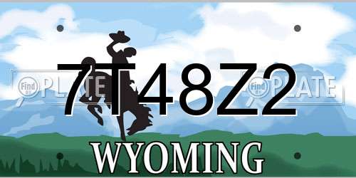 7T48Z2 Wyoming License Plate