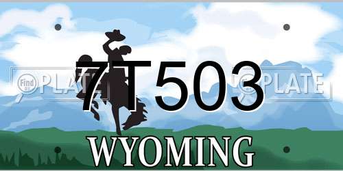 7T503 Wyoming License Plate