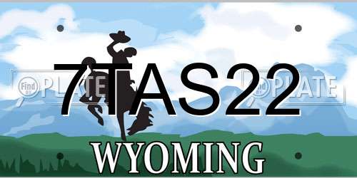 7TAS22 Wyoming License Plate