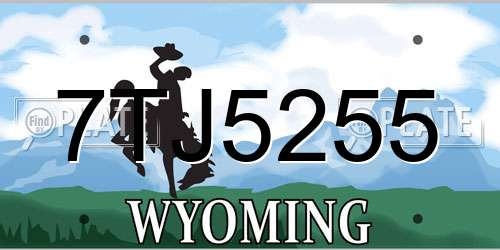 7TJ5255 Wyoming License Plate