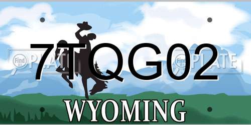 7TQG02 Wyoming License Plate