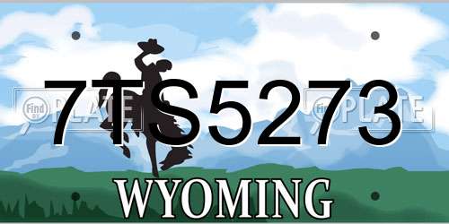 7TS5273 Wyoming License Plate