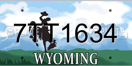7TT1634 Wyoming License Plate