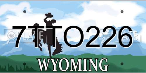 7TTO226 Wyoming License Plate